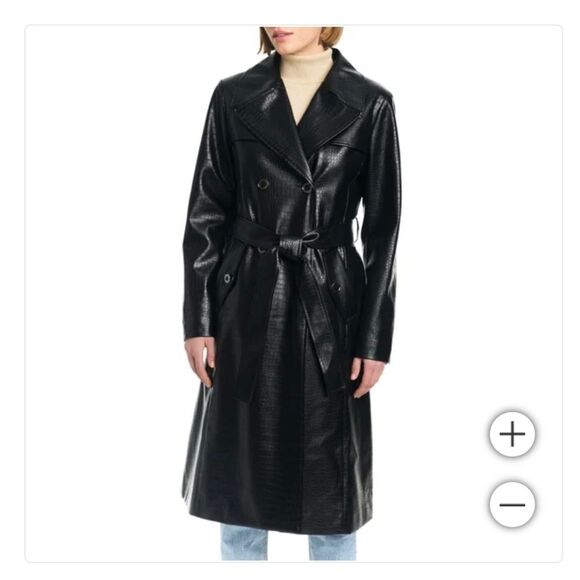 Vince Camuto faux leather long coat - Picture 1 of 4